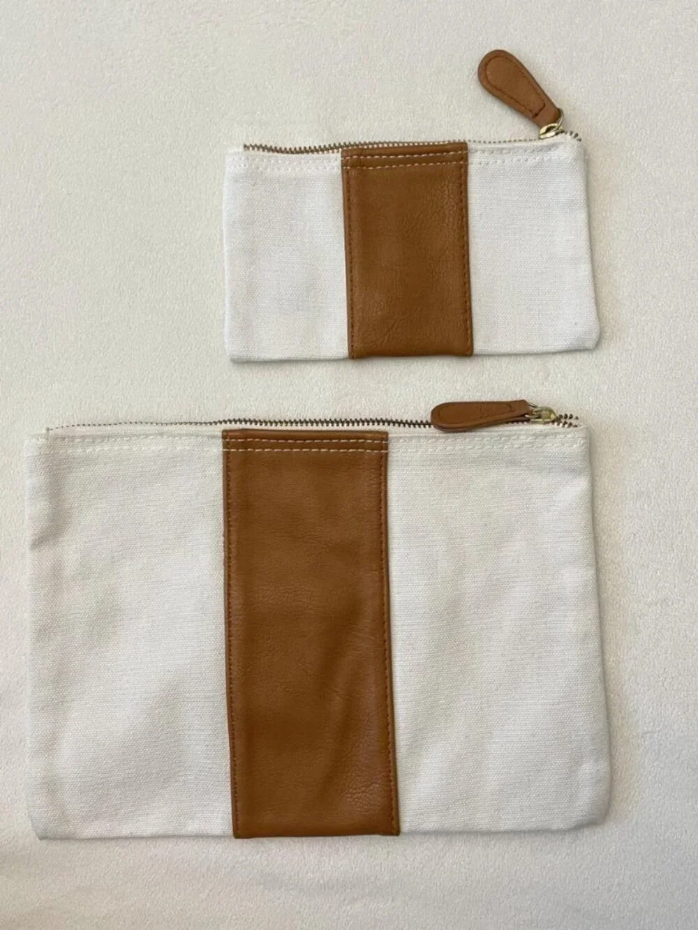 Monogram Canvas Faux Leather Pouch Set